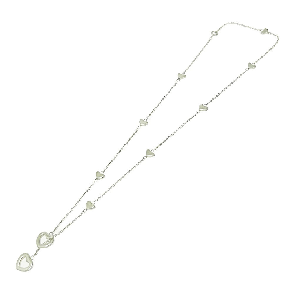 TIFFANYCo Tiffany Silver Heart Link Lariat Necklace Sterling